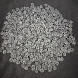 Lot Of 700 Small Gray Round Plastic Buttons
